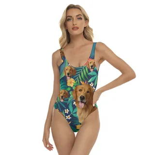 Custom Dog Face Women's Swimsuit