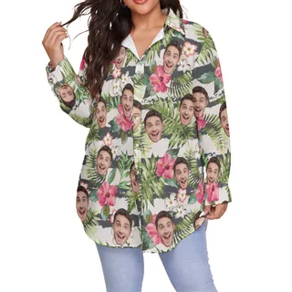 Women's Sports Team Custom Logo Plus Size Hawaiian Shirt
