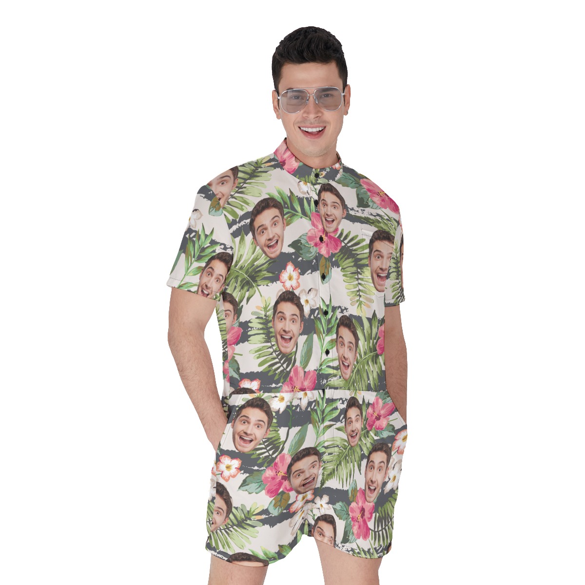 Custom Sports Team Tropical Hawaiian Romper For Men - variant image 1