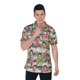 Men'a Sports Team Custom Unique Polo Hawaiian Shirt