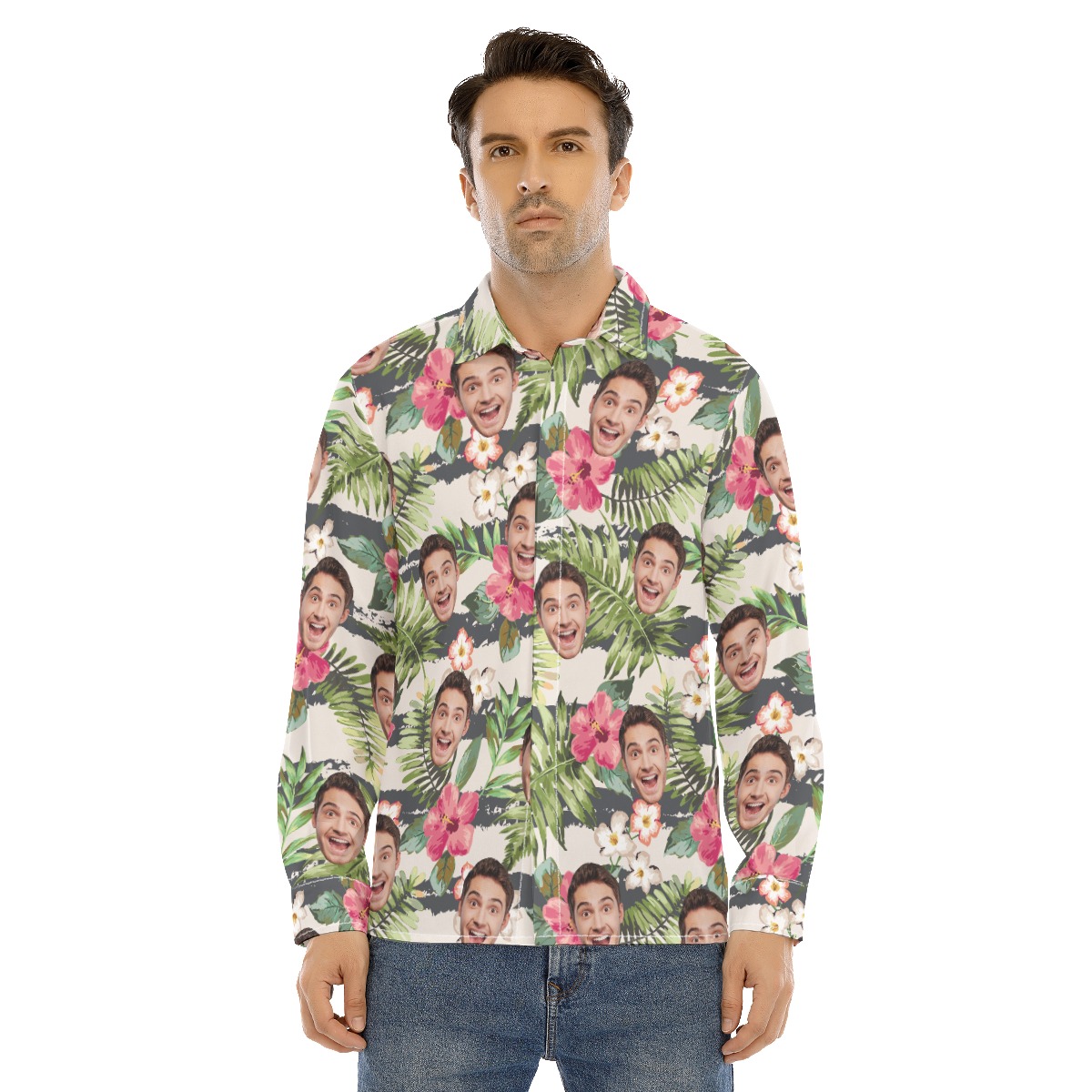 Men's Sports Team Custom Unique Long Sleeve Hawaiian Shirt - variant image 1