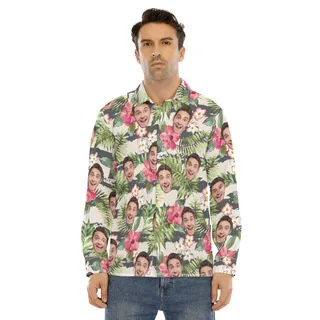 Men's Sports Team Custom Unique Long Sleeve Hawaiian Shirt