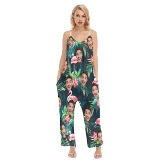 Women's Custom Sports Name Hawaiian Jumpsuit