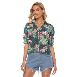 Sports Team Custom Cropped Hawaiian Shirt For Women