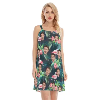 Sports Team Custom Floral Hawaiian Cami Dress