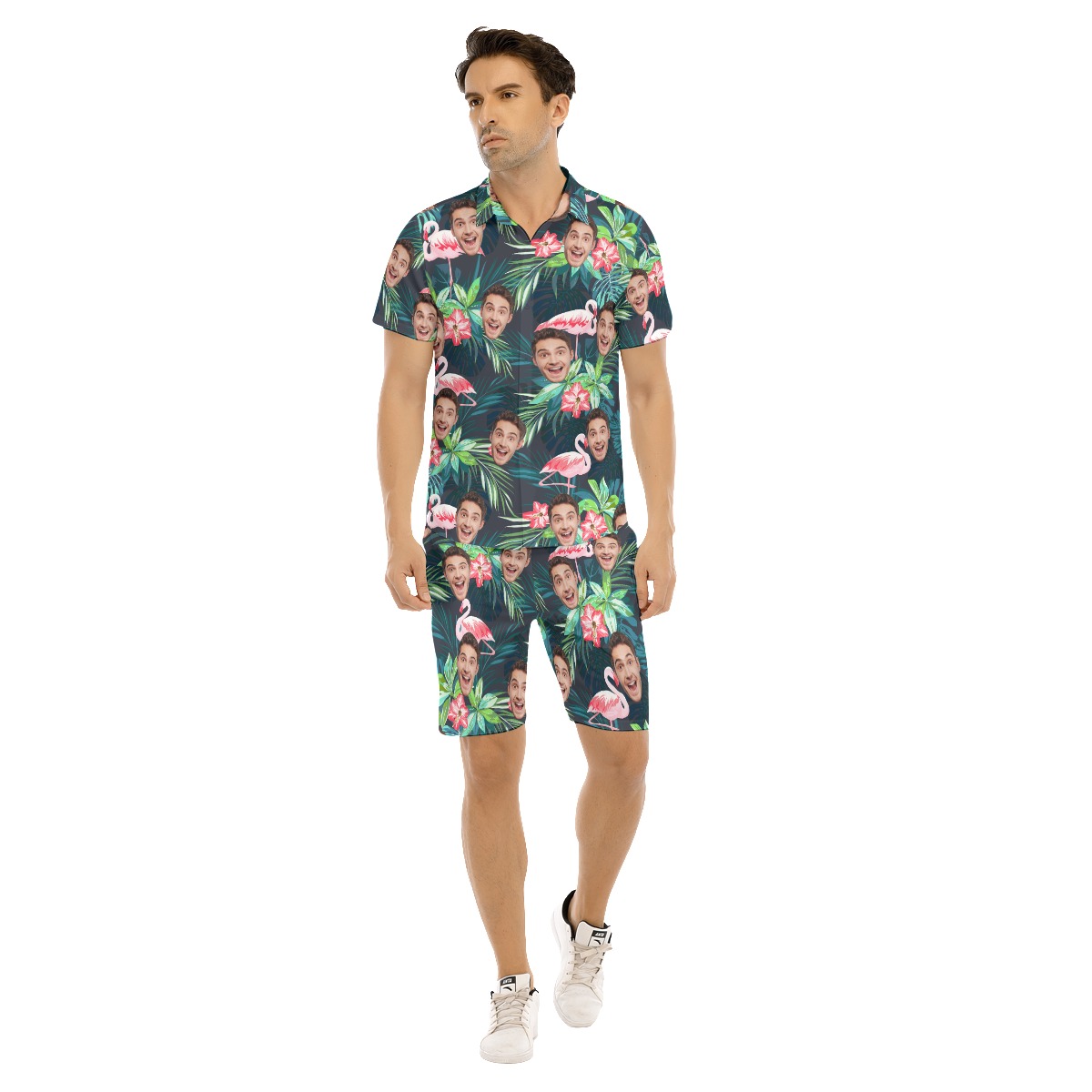 Men's Sports Team Custom Tropical Hawaiian Shirt And Shorts - variant image 1