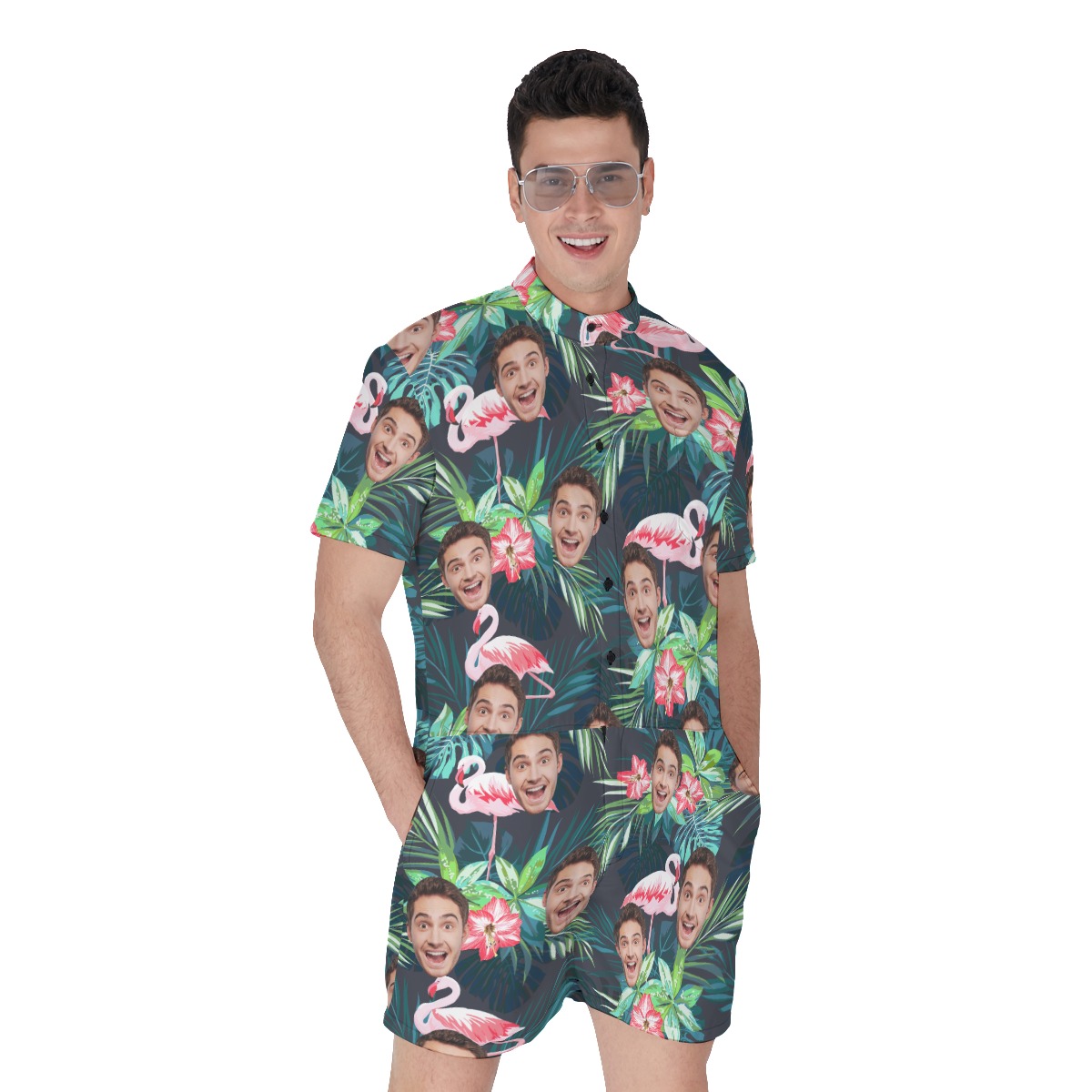 Men's Custom Sports Team Floral Hawaiian Romper - variant image 1