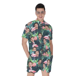 Men's Custom Sports Team Floral Hawaiian Romper