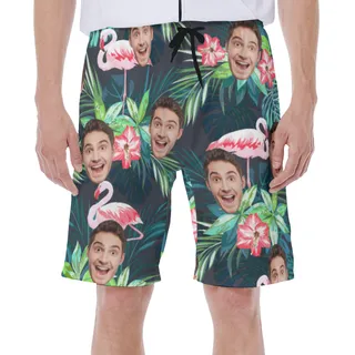 Men's Sports Team Custom Logo Hawaiian Swim Trunks