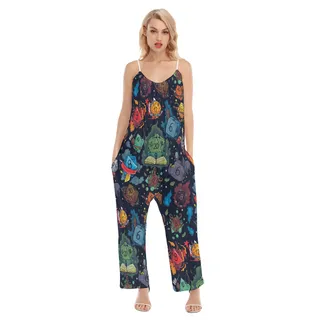 Dnd Dice Hawaiian Loose Women's Jumpsuit