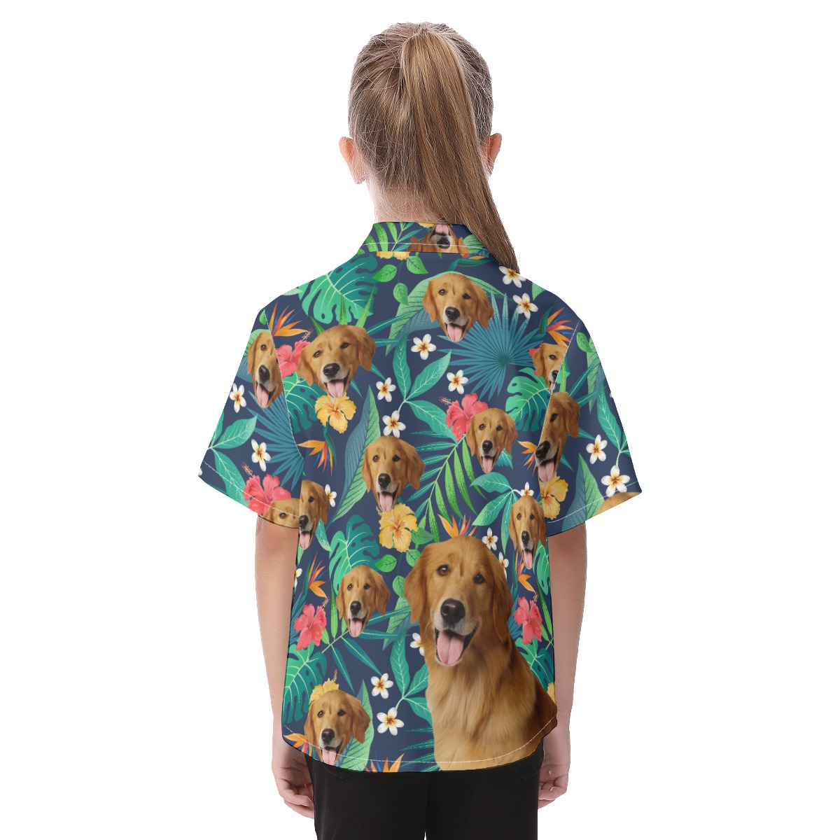 Custom Hawaiian Kid's Hawaiian Shirt With Dog Face