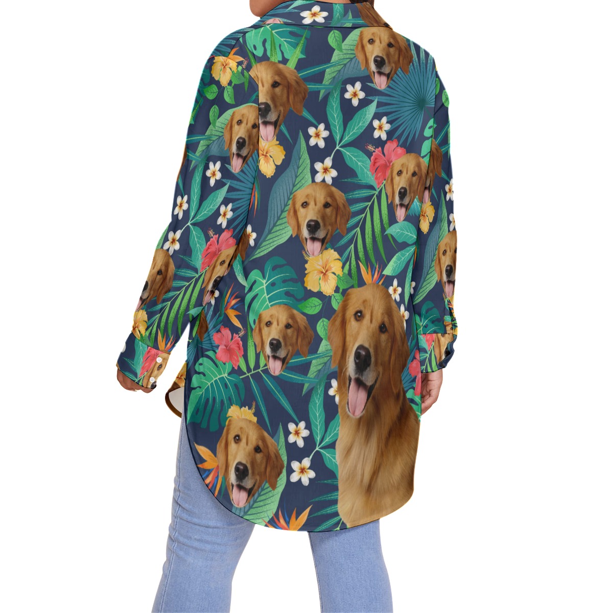 Custom Hawaiian Shirt Plus Size With Dog Face
