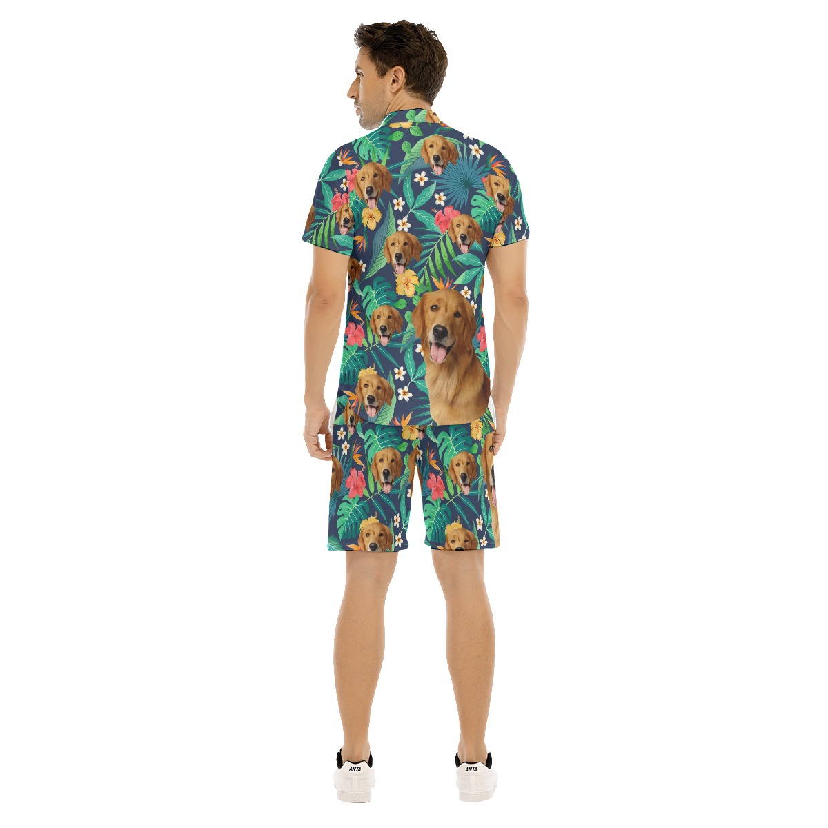 Custom Tropical Hawaiian Sets With Dog Face