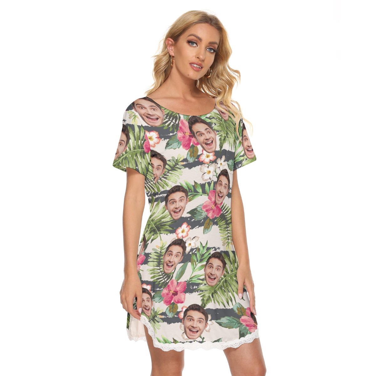 Tropical Sports Team Custom Hawaiian Lace Dress