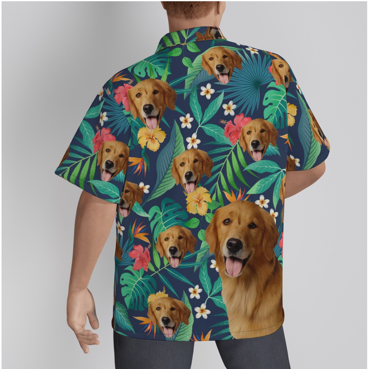 Custom Tropical Hawaiian Shirt With Dog Face