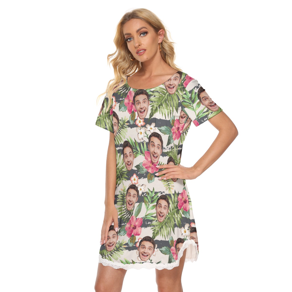 Tropical Sports Team Custom Hawaiian Lace Dress