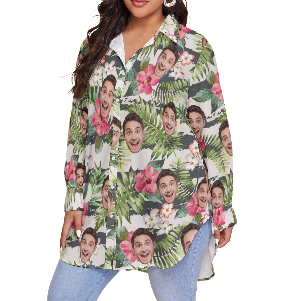 Women's Sports Team Custom Logo Plus Size Hawaiian Shirt