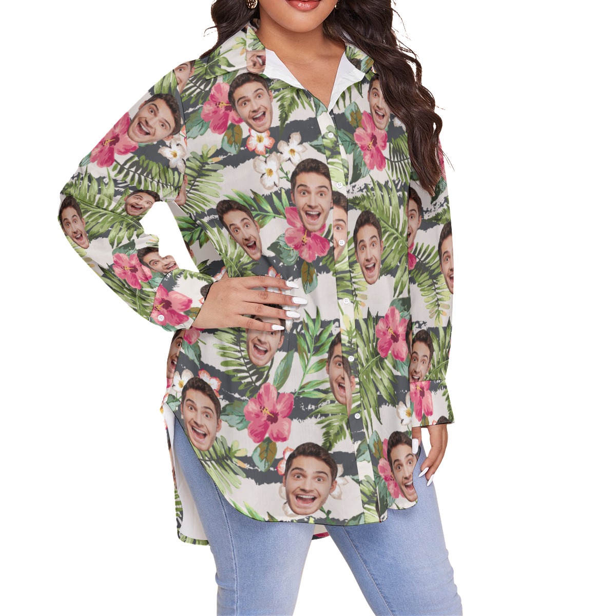 Women's Sports Team Custom Logo Plus Size Hawaiian Shirt