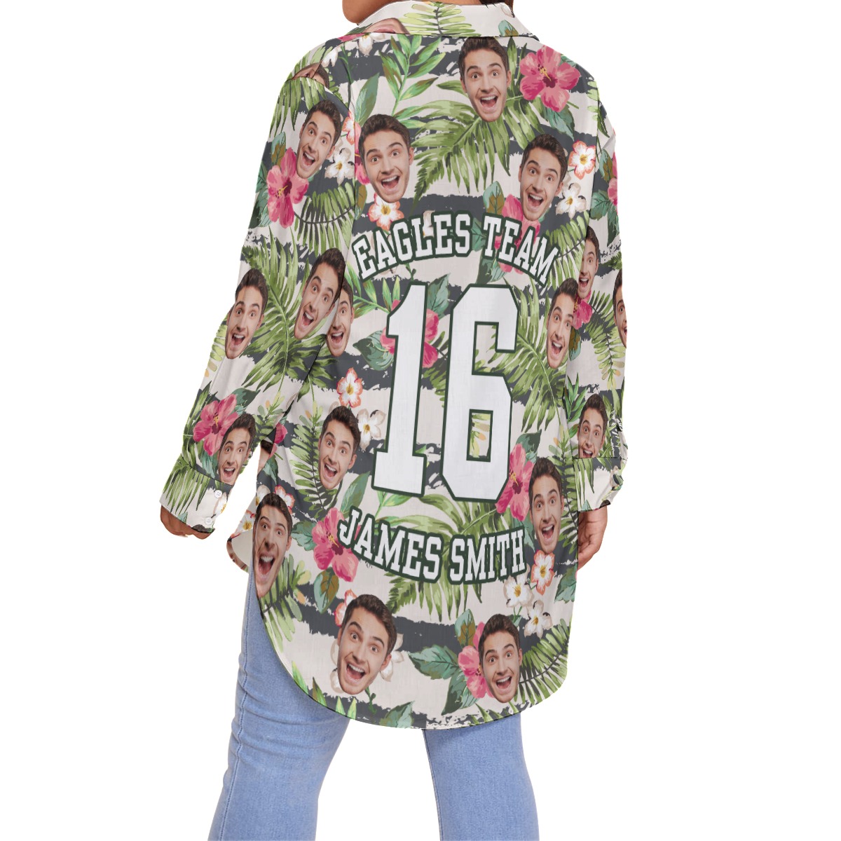 Women's Sports Team Custom Logo Plus Size Hawaiian Shirt