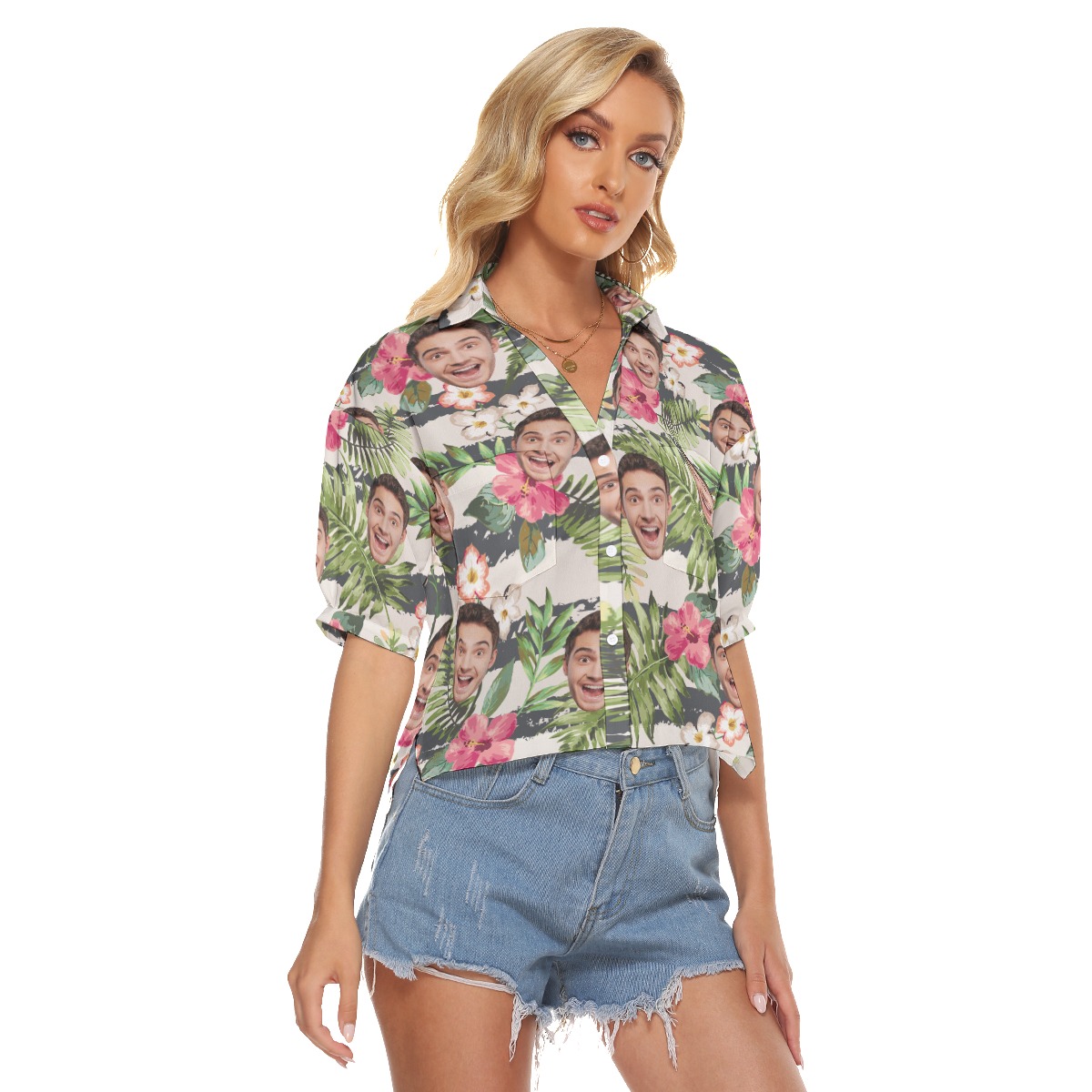 Cool Sports Team Custom Crop Top Hawaiian Shirt For Women