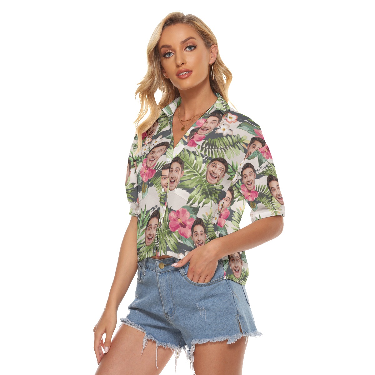 Cool Sports Team Custom Crop Top Hawaiian Shirt For Women