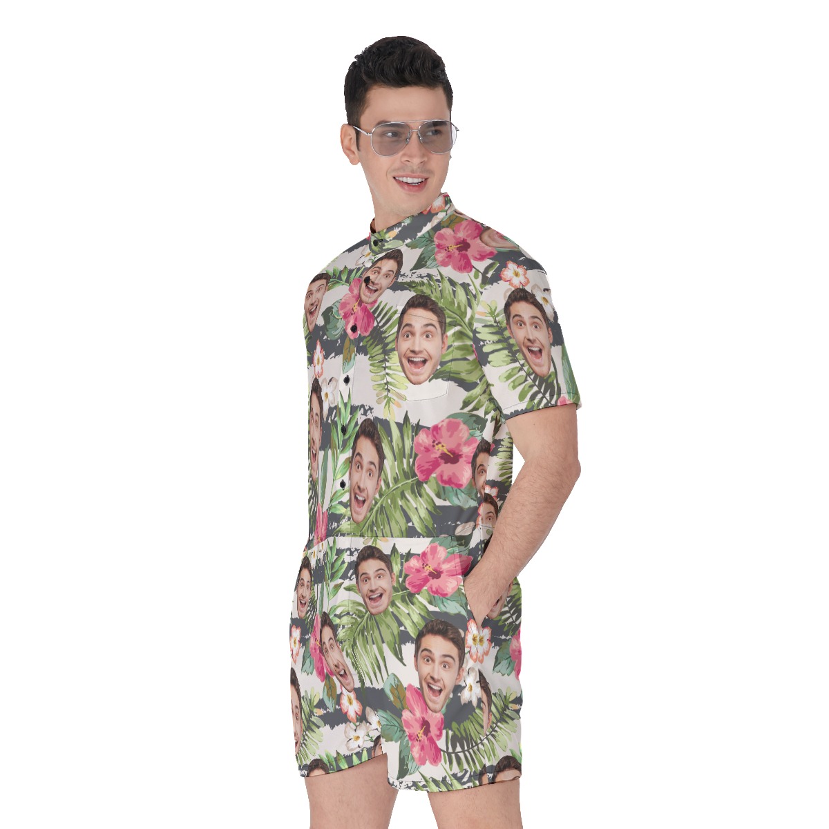 Custom Sports Team Tropical Hawaiian Romper For Men