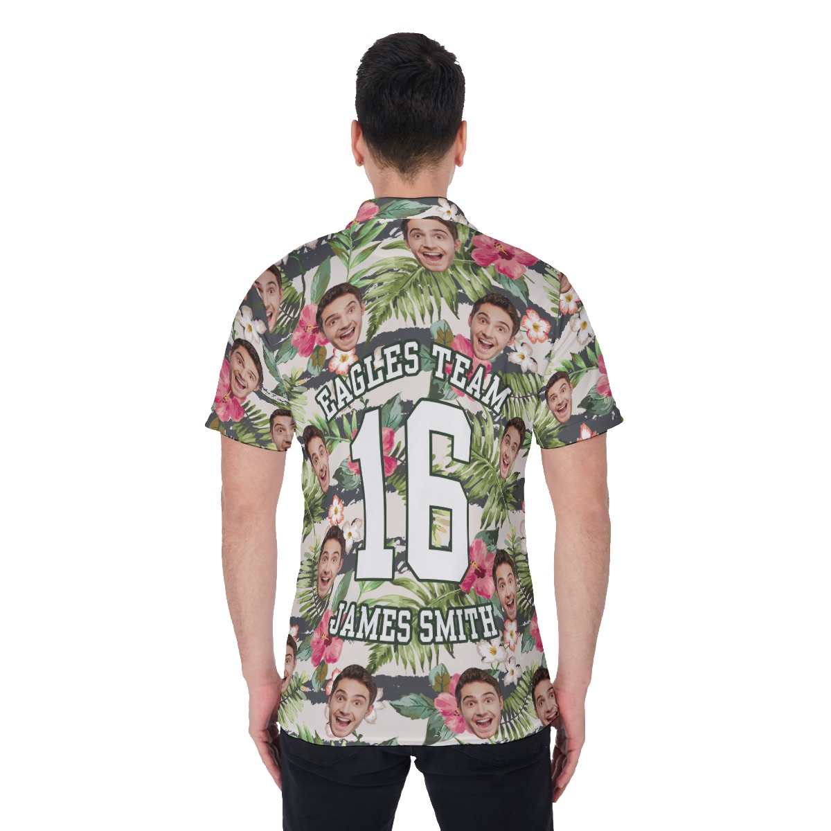 Men'a Sports Team Custom Unique Polo Hawaiian Shirt