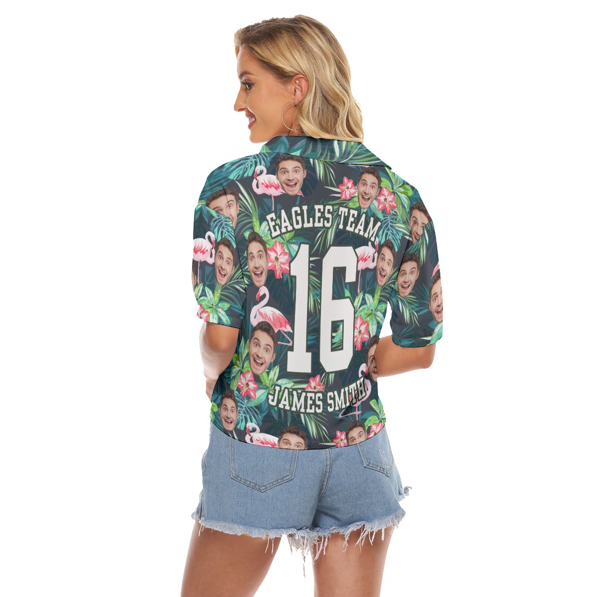 Sports Team Custom Cropped Hawaiian Shirt For Women