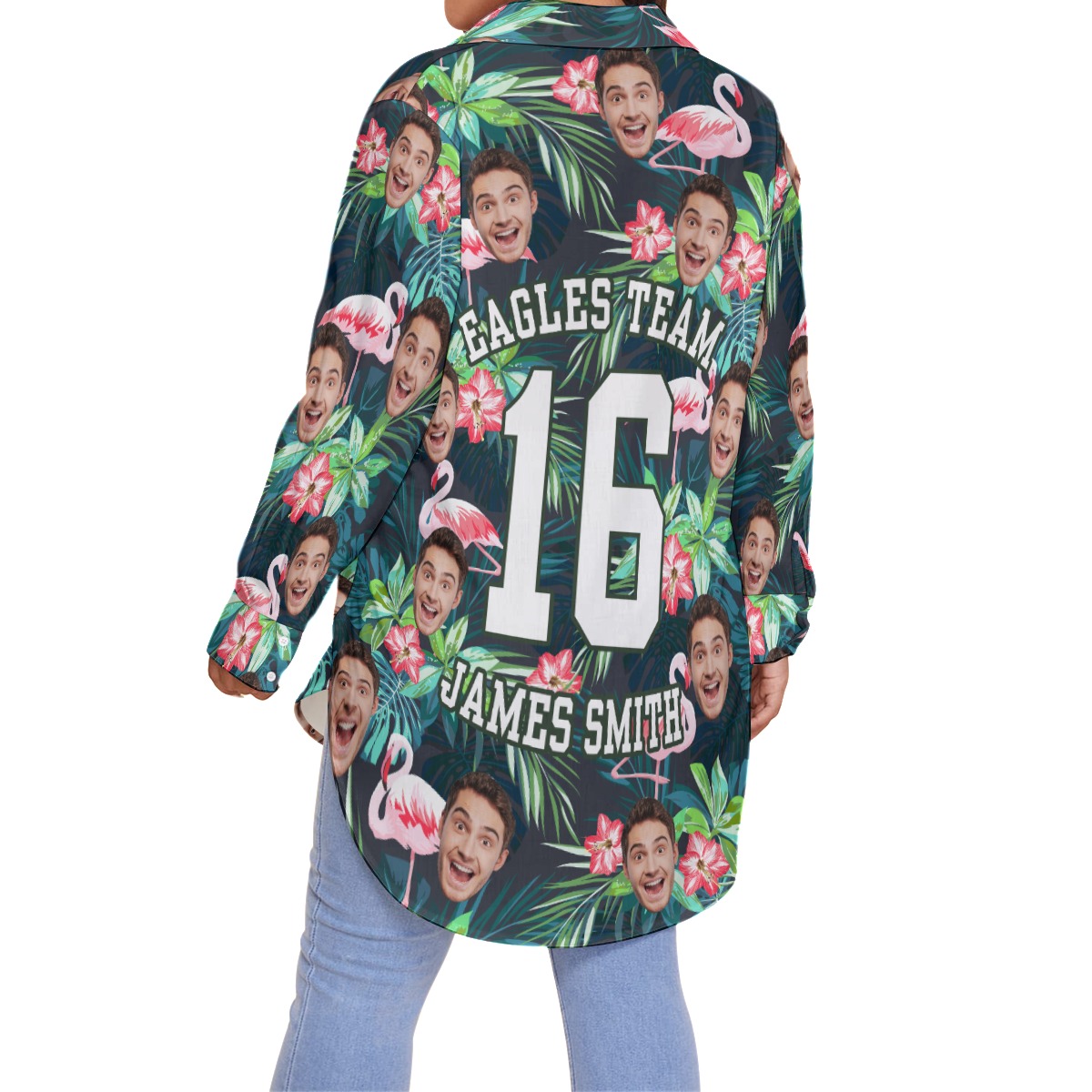Sports Team Custom Women's Oversized Hawaiian Shirt