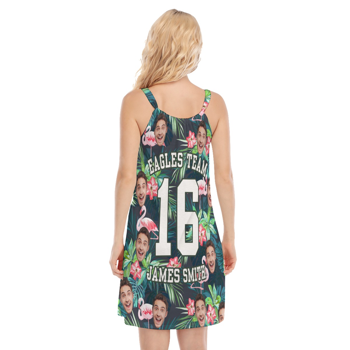 Sports Team Custom Floral Hawaiian Cami Dress