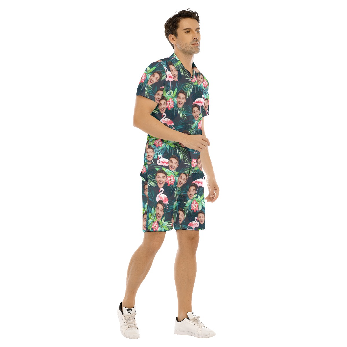 Men's Sports Team Custom Tropical Hawaiian Shirt And Shorts