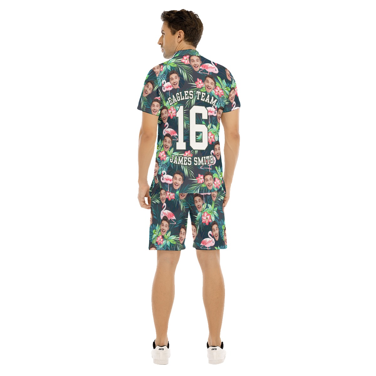Men's Sports Team Custom Tropical Hawaiian Shirt And Shorts