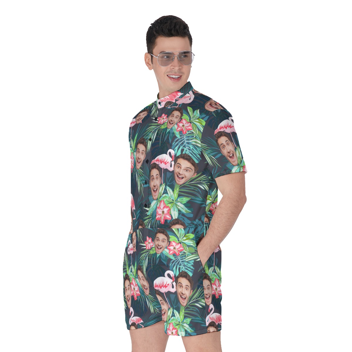 Men's Custom Sports Team Floral Hawaiian Romper