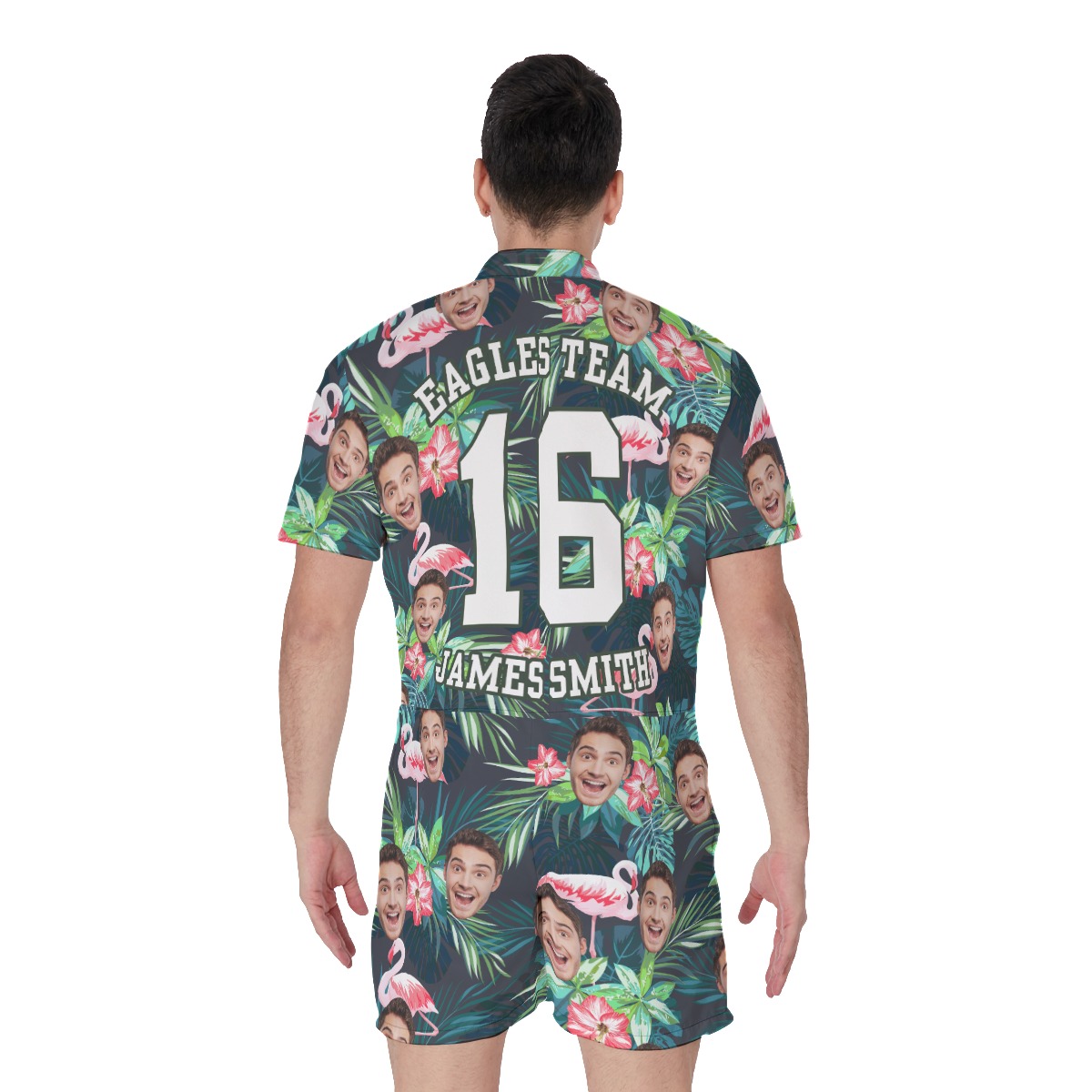 Men's Custom Sports Team Floral Hawaiian Romper