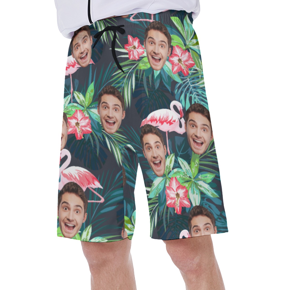 Men's Sports Team Custom Logo Hawaiian Swim Trunks