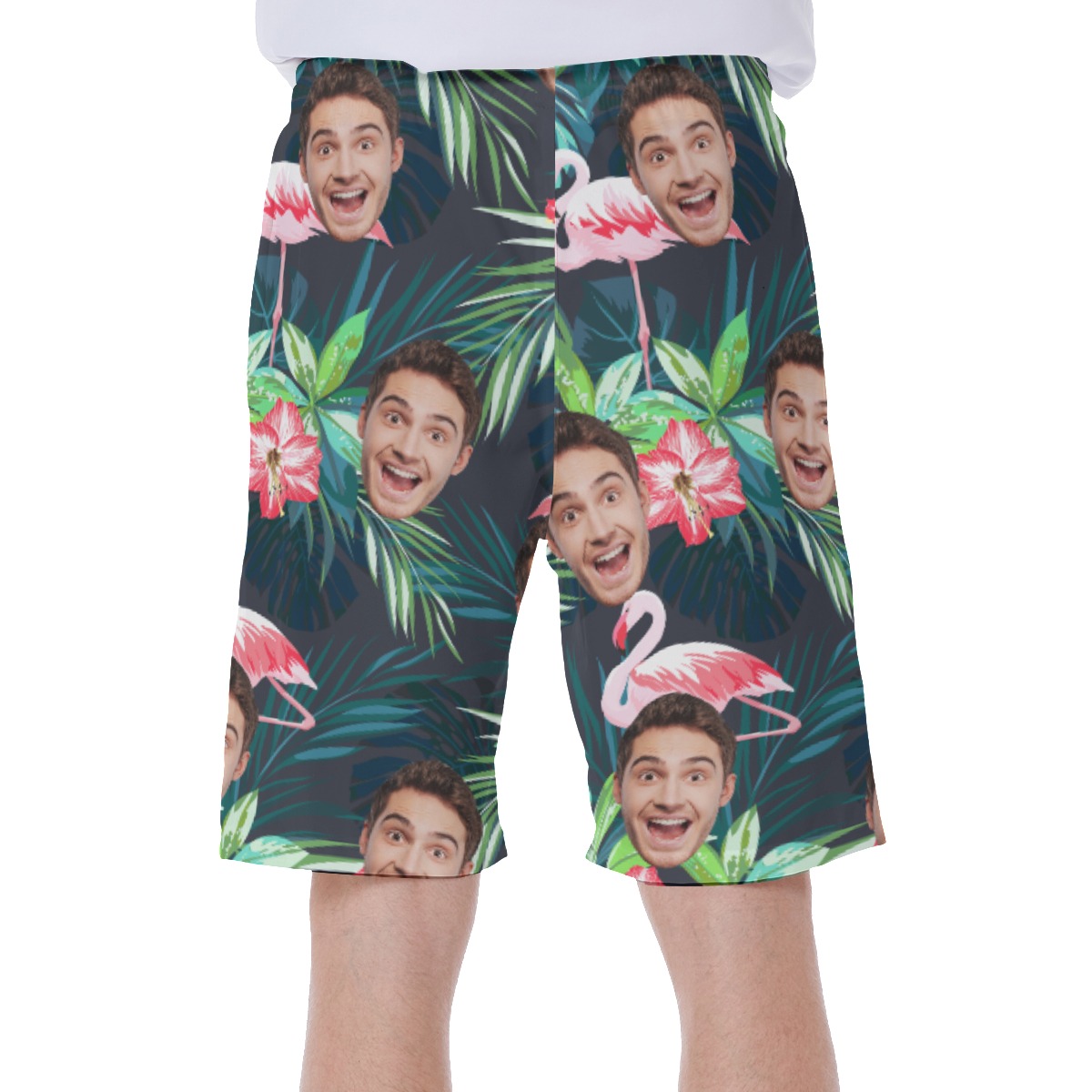 Men's Sports Team Custom Logo Hawaiian Swim Trunks