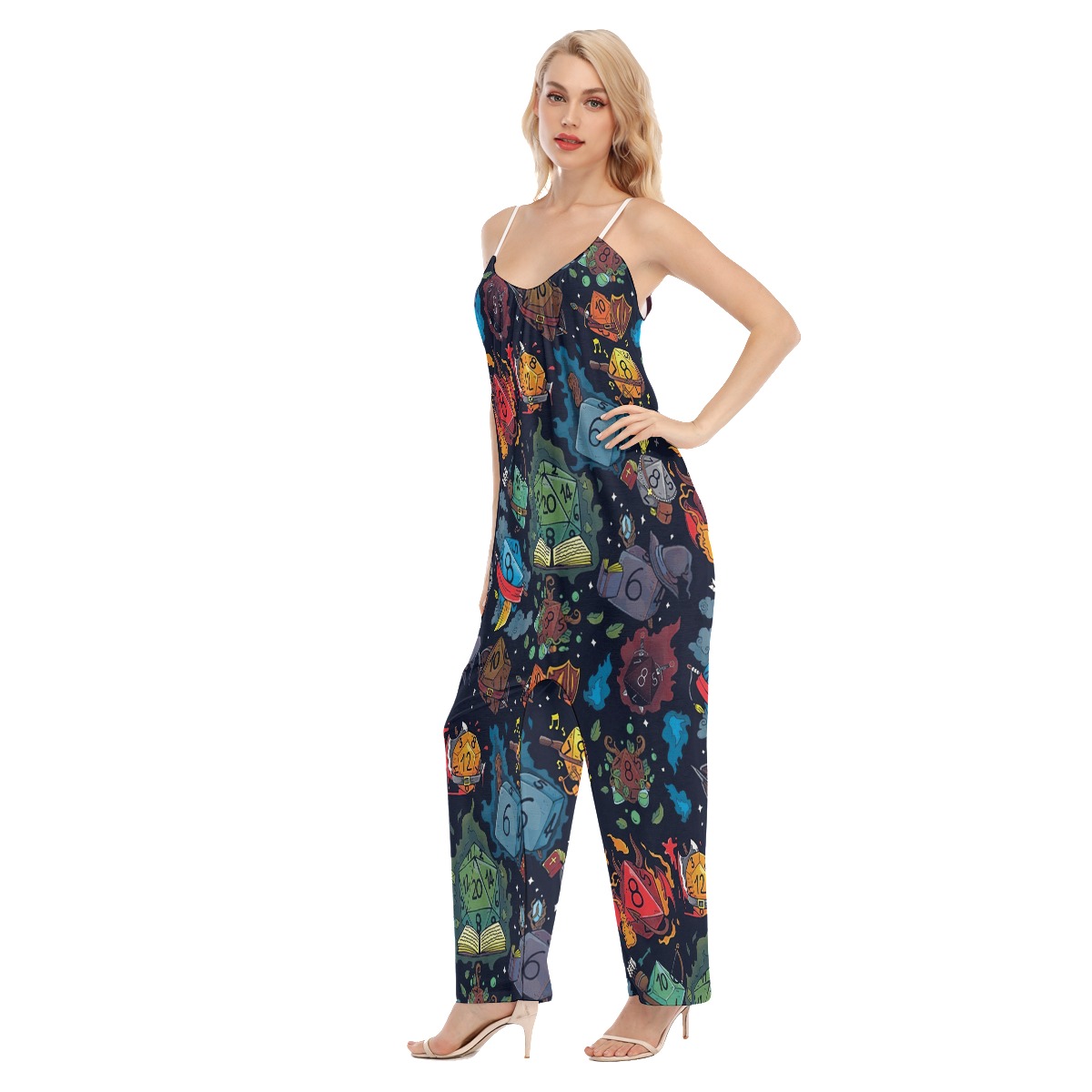 Dnd Dice Hawaiian Loose Women's Jumpsuit
