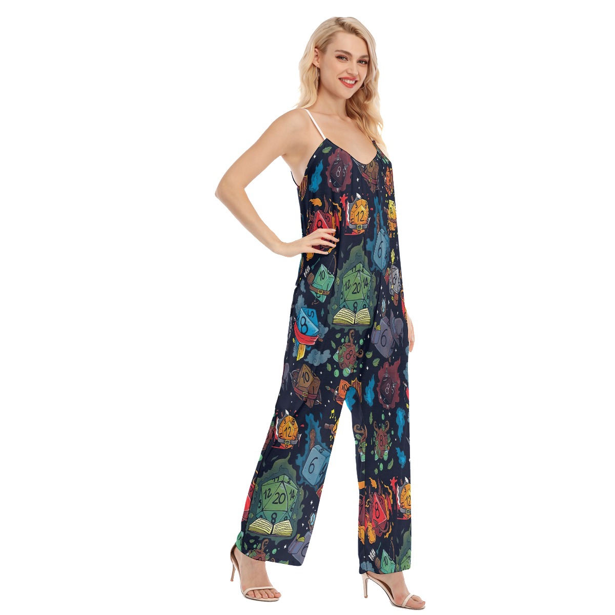 Dnd Dice Hawaiian Loose Women's Jumpsuit
