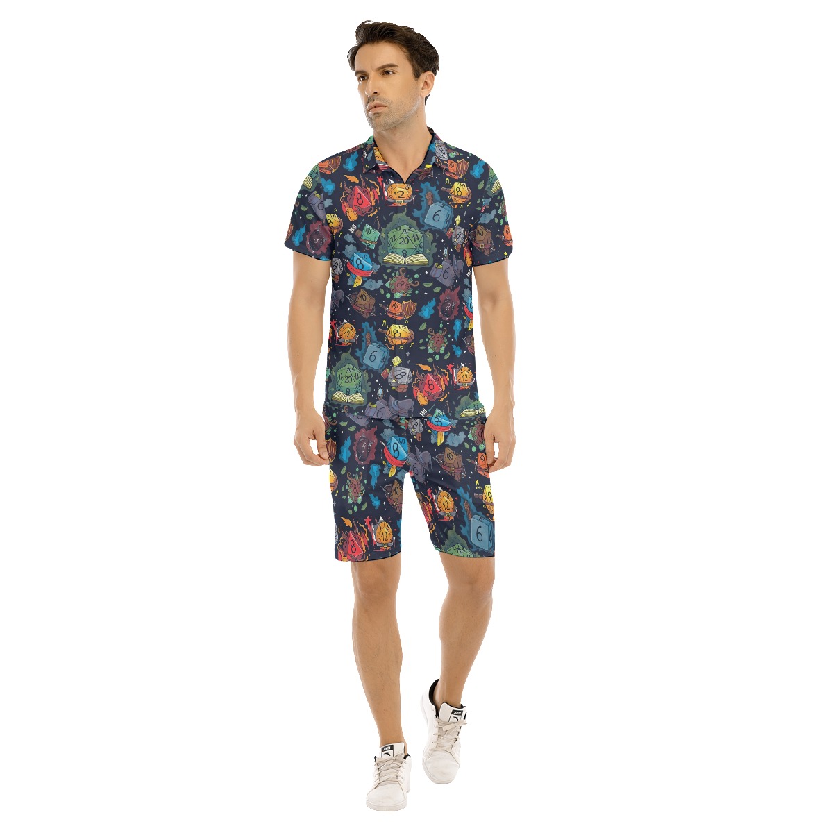 DND Dice Themed Hawaiian Shirt And Shorts - variant image 1