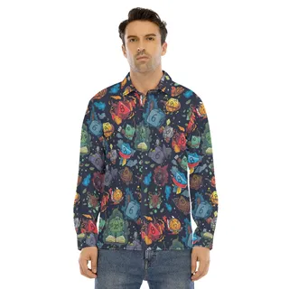 DND Dice Men's Long Sleeve Hawaiian Shirt