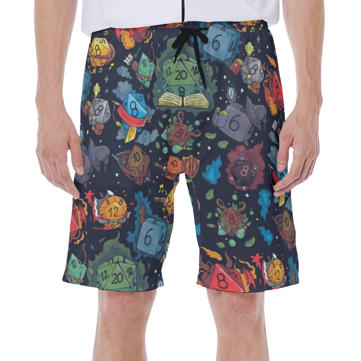 DND Dice Themed Beach Shorts For Men - variant image 1
