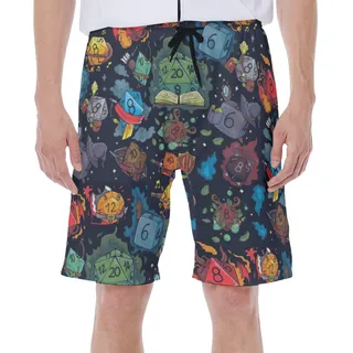 DND Dice Themed Beach Shorts For Men