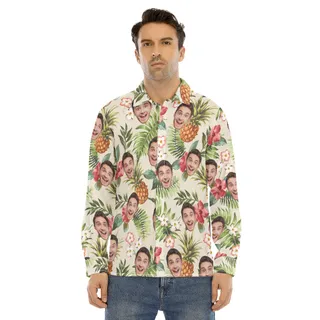 Men's Sports Team Custom Long Sleeve Hawaiian Shirt