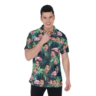 Men's Sports Team Custom Tropical Polo Hawaiian Shirt