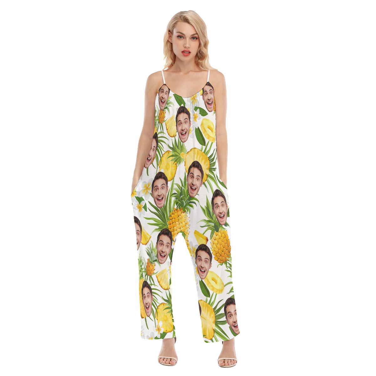 Sports Name Custom Face Women's Hawaiian Jumpsuit - variant image 1