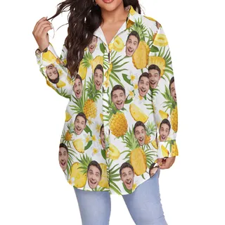 Sports Team Custom Face Plus Size Women's Hawaiian Shirt