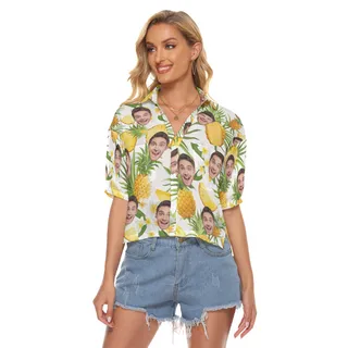 Sports Team Custom Crop Top Hawaiian Shirt For Women