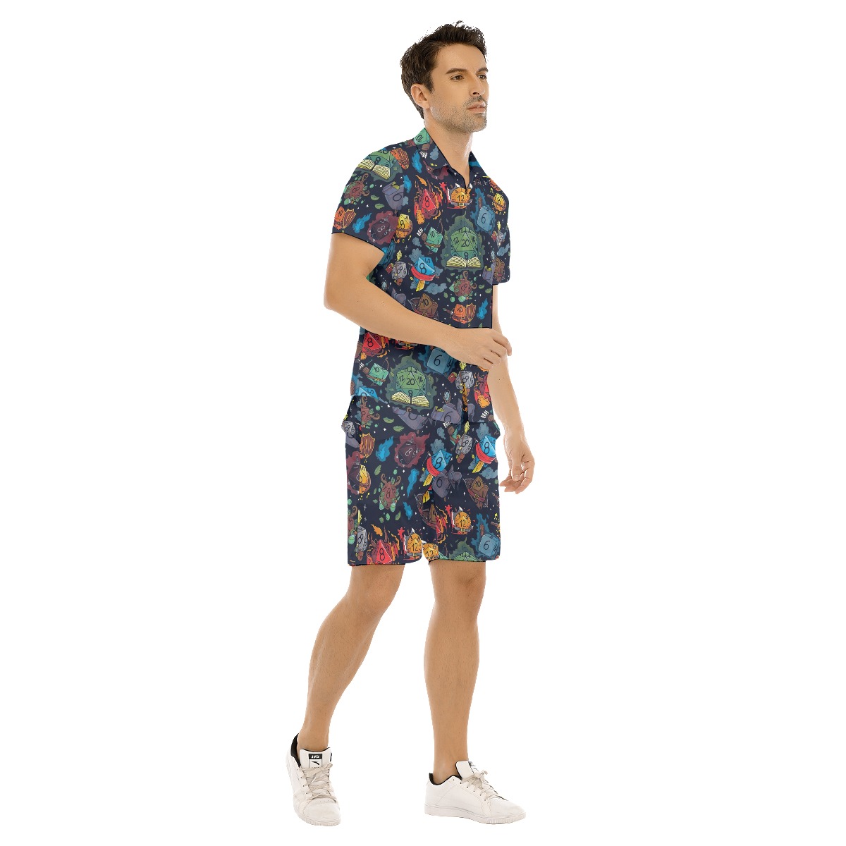 DND Dice Themed Hawaiian Shirt And Shorts