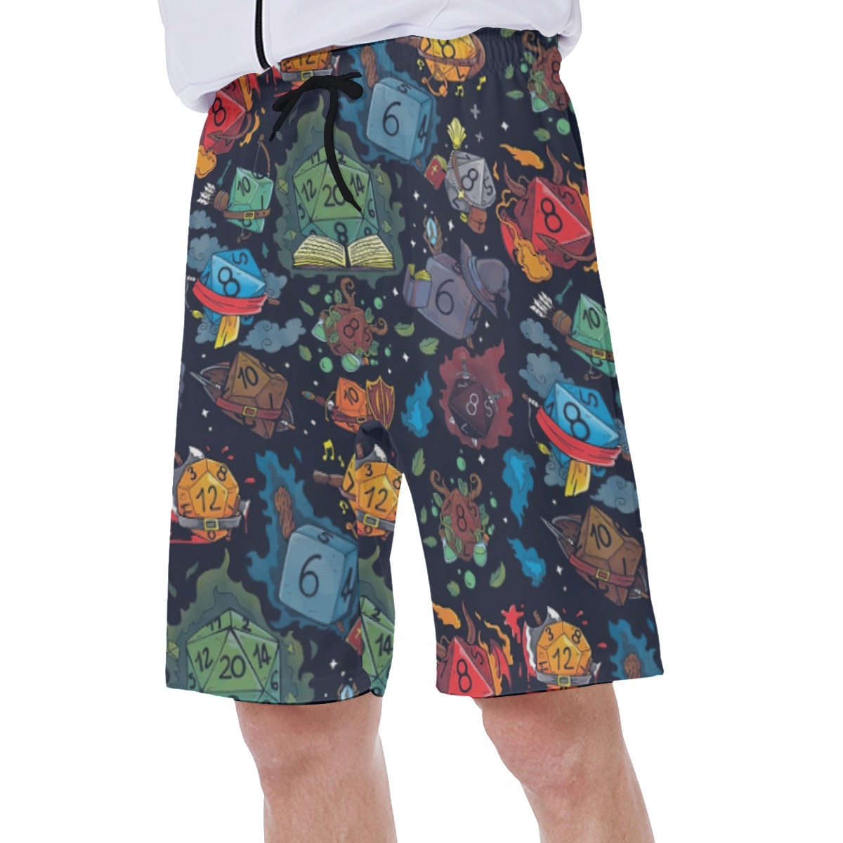 DND Dice Themed Beach Shorts For Men