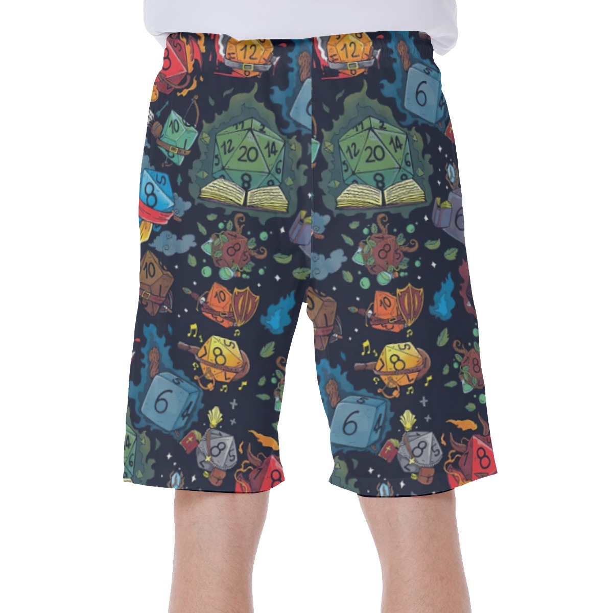 DND Dice Themed Beach Shorts For Men